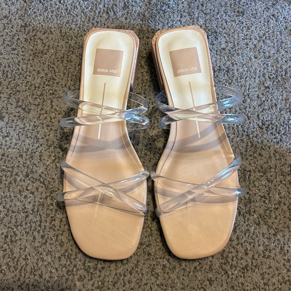 Dolce Vita Patsi clear criss cross strap flat sandals NWOT - Picture 4 of 7